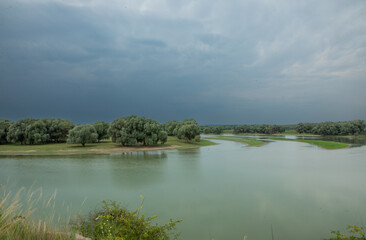 Beautiful landscape with beautiful rural nature during summer in the Republic of Moldova.