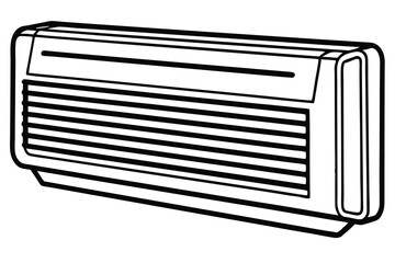 Line Art of an Indoor Air Conditioner Unit with Horizontal Vents