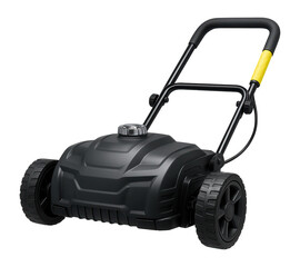 Fototapeta premium Corded electric scarifier with adjustable depth setting for a lawn maintenance project.