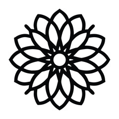 Fototapeta premium Geometric Mandala Flower Icon