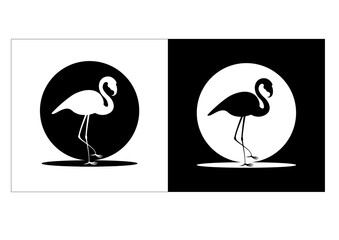 Silhouette of a flamingo