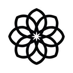 Geometric Flower Icon with Star Center