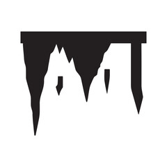 Hanging icicles vector icon.