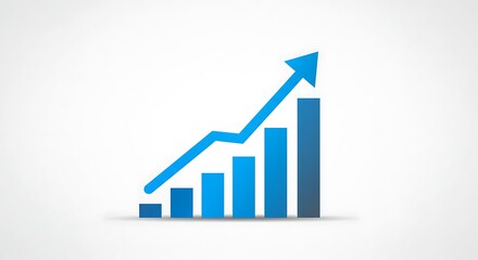 Ascending Blue Growth Trajectory Blue Sky Rise Progress in Blue Charting the Ascent