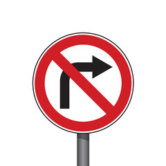 red traffic sign with arrows isolated vector illustration