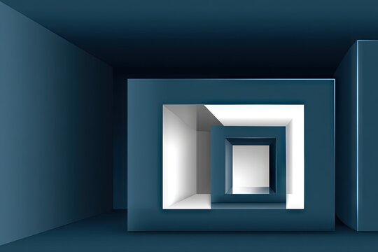 Abstract 3D space with nested squares