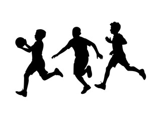 Boy Athletes Silhouettes - Kids Sports and Play Icons