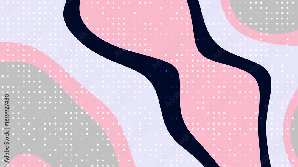 Poster cosmic dust abstract motion graphics background with fluid shapes, dots, and vibrant color palette, 