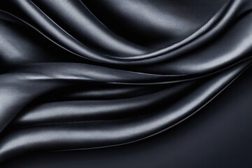 Fototapeta premium Draped dark gray silk fabric