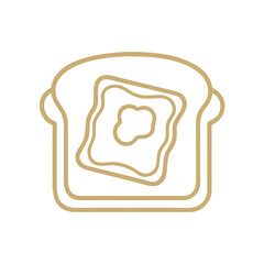 Icon toast with butter in minimalist style and neutral colors  