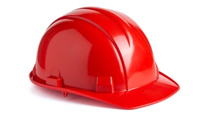 Fototapeta premium Red safety helmet on white background (2)
