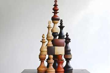 chess figures on a white background