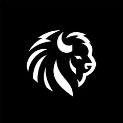 Buffalo Head Logo in Black
