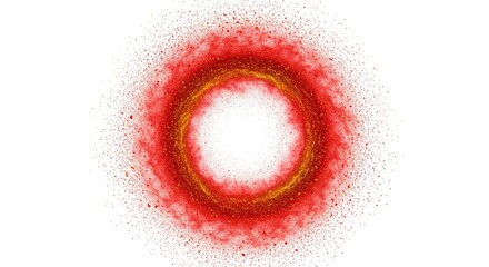 Fiery Vortex of Red and Gold Particles Swirling into a Cosmic Ring