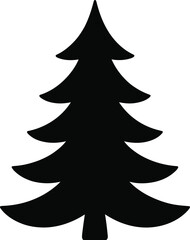 Green evergreen fir pine spruce Christmas tree vector illustration with star decoration for winter holiday season celebration card