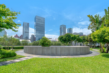City parks and skyscrapers, Shenzhen, China.