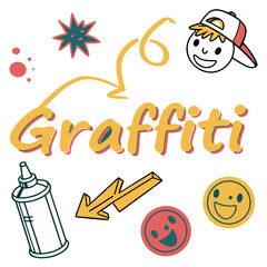 Graffiti spray lines, grunge dots, arrows and frames. Vector graffiti dot dirty, grunge ink black, splash stain and drip illustration