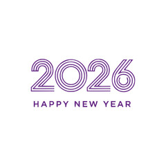 Obraz premium Happy new year 2 0 2 6 text design