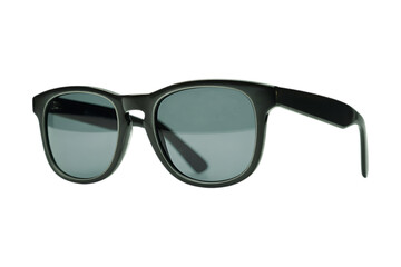 Classic black sunglasses with grey lenses. Fashionable eyewear for men and women. Summer accessory.