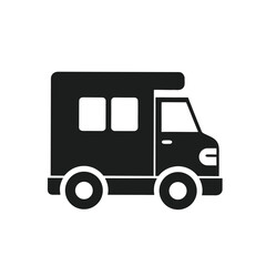 Retro car and bus vector illustration simple icon design