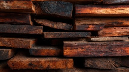 This image features a close-up view of neatly stacked wooden logs, showcasing their rich textures and warm hues, perfect for conveying nature&rsquo;s beauty and rustic charm.