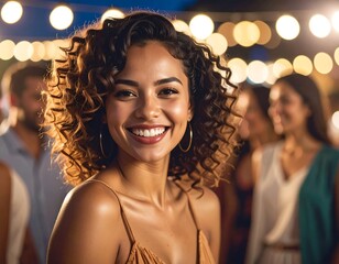 Fototapeta premium Woman smiling at party