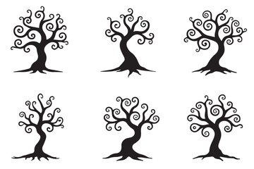 Whimsical Swirly Trees Collection