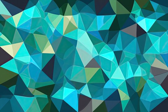 Abstract geometric pattern of turquoise, teal, and dark teal triangles