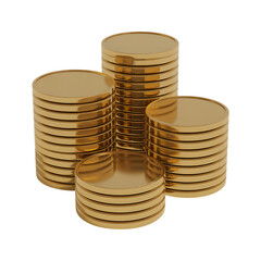 Golden coins stacks.  Concept of wealth, finance, investment, success, prosperity, and riches.
