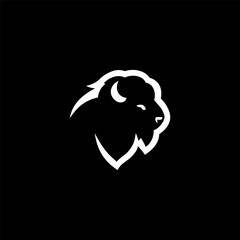 Strong Horned Bison Logo Art