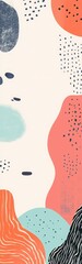 Fototapeta premium Whimsical shapes and gentle color tones create a lively abstract composition for modern design