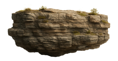 Steep riverbank with stratified rock layers and sparse vegetation