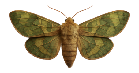 Moth with wing pattern that mimics local foliage for camouflage