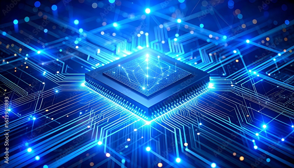 Poster complex circuit board with central processor