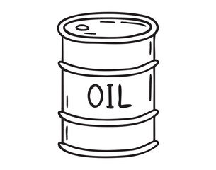 oil barrel doodle hand drawn icon. Outline drawing oil barrel line clipart symbol