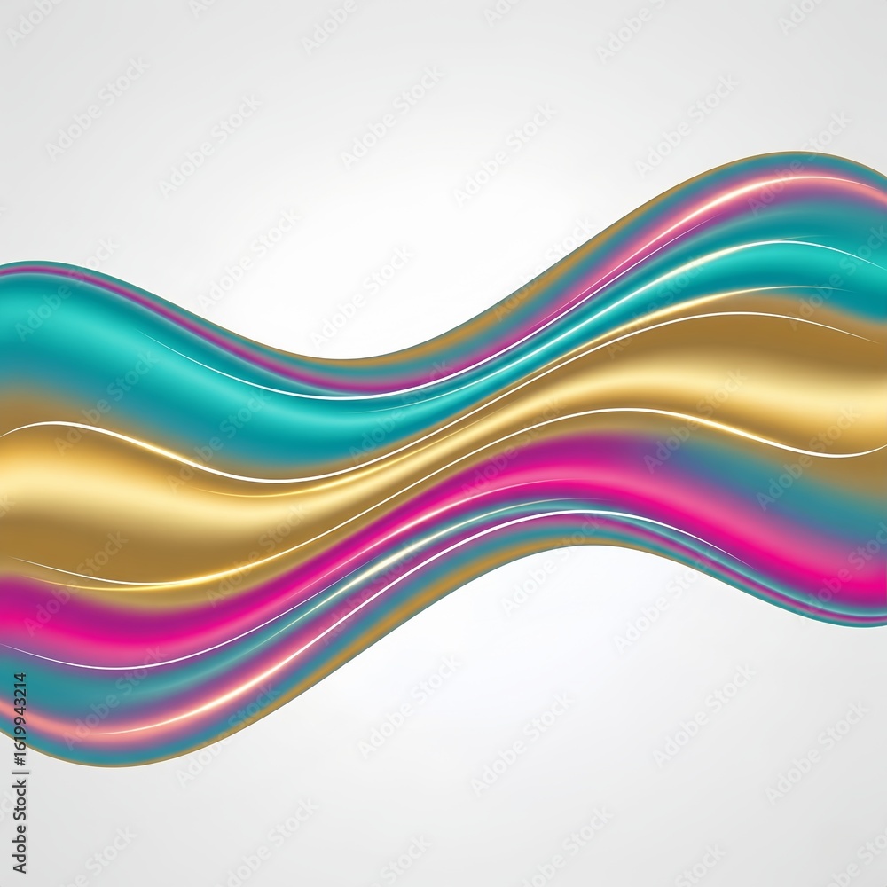 Poster abstract wavy flowing lines background with vibrant gradient colors