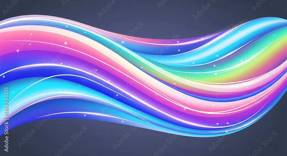 Aufkleber abstract wavy gradient background with dynamic neon lines and vibrant colors