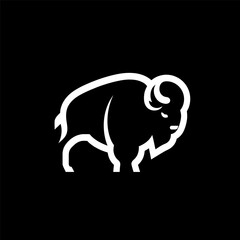 Minimal Buffalo Logo in Monochrome