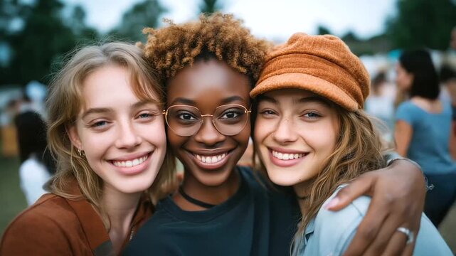 LGBTQ+ friends hugging and laughing at summer picnic diversity, pride, love is love, chosen family, celebration, fun lifestyle, youth culture