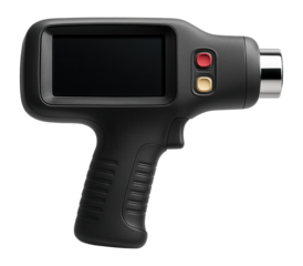 Handheld spectrometer with a digital screen showing contaminant levels