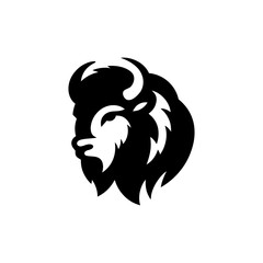 Sharp Line Bison Logo Art