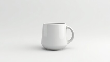 A blank, white mug on a plain background.