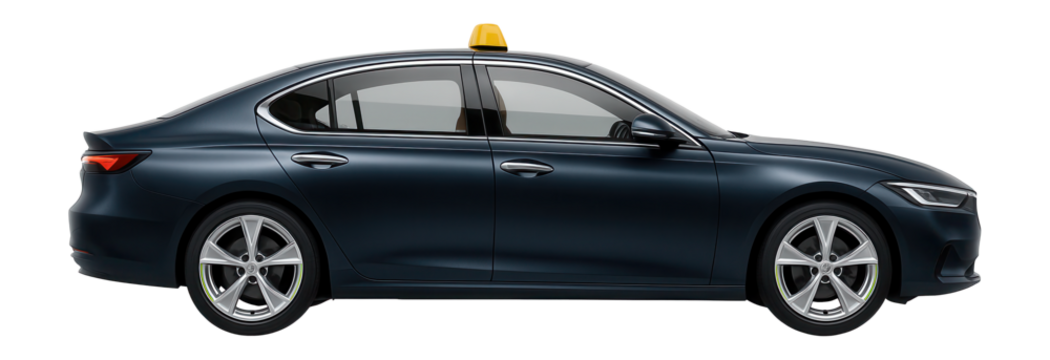 Luxury hybrid taxi with plush interior and sophisticated exterior design