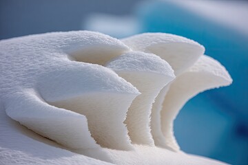 Obraz premium Close-up of textured snow formations on ice