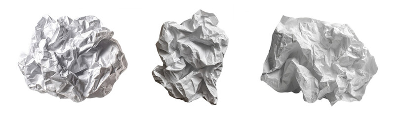 Fototapeta premium PNG isolated wrinkled trash paper. Crumpled white sheet or torn tissue, blank page object for damaged, aged or rough paper design and texture overlay