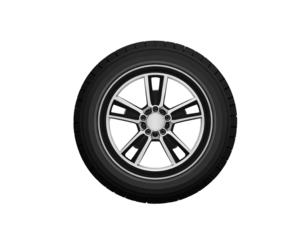 car wheel on white background