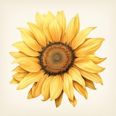 Fototapeta premium Sunflower illustration botanical petals.