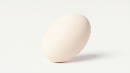 Single light beige egg against a white background.