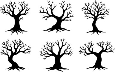 Collection of Bare Tree Silhouettes" bundle