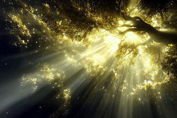 A magical image of an autumn forest.